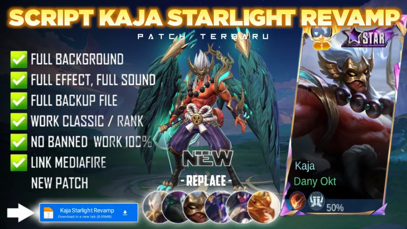 Script Skin Kaja Starlight Revamp Kaminari No Password MediaFire | Full Effect Voice | Patch Terbaru