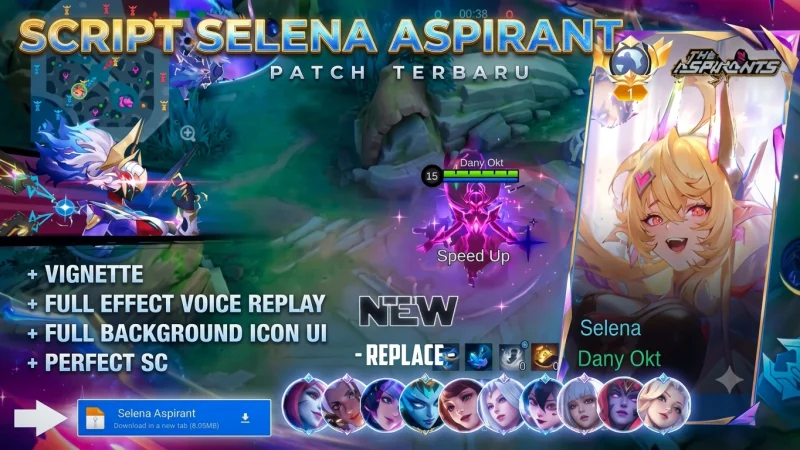 New Update! Script Skin Selena Aspirant Silverbolt Raiko No Password Patch Terbaru Full Effect Voice