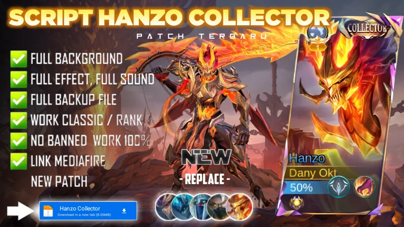 Script Skin Hanzo Collector Soulfire Nethe No Password MediaFire | Full Effect Voice | Patch Terbaru