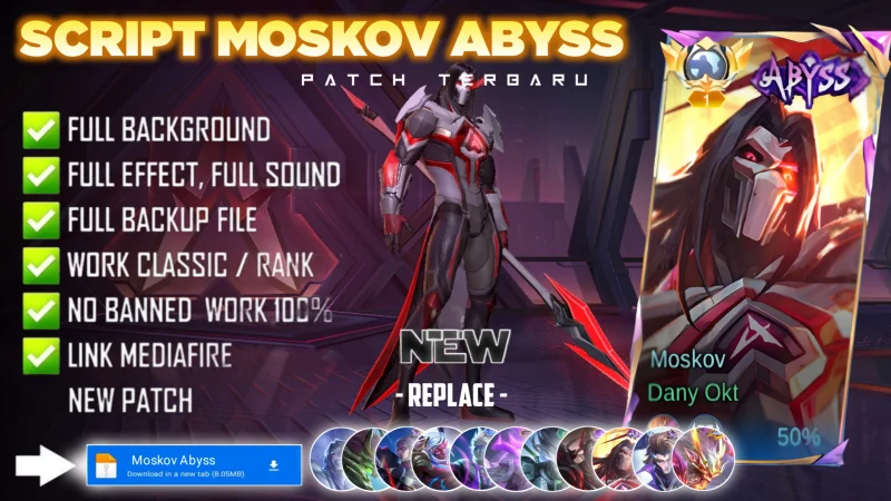 New Update! Script Skin Moskov Abyss Doom Inoamate No Password | Patch Terbaru | Full Effect & Voice