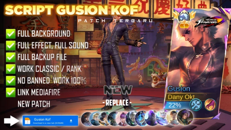 Script Skin Gusion Kof K' No Password MediaFire | Full Effect Voice | Patch Terbaru