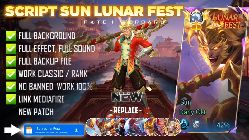 Script Skin Sun Lunar Fest Spring Blessing No Password MediaFire | Full Effect Voice | Patch Terbaru