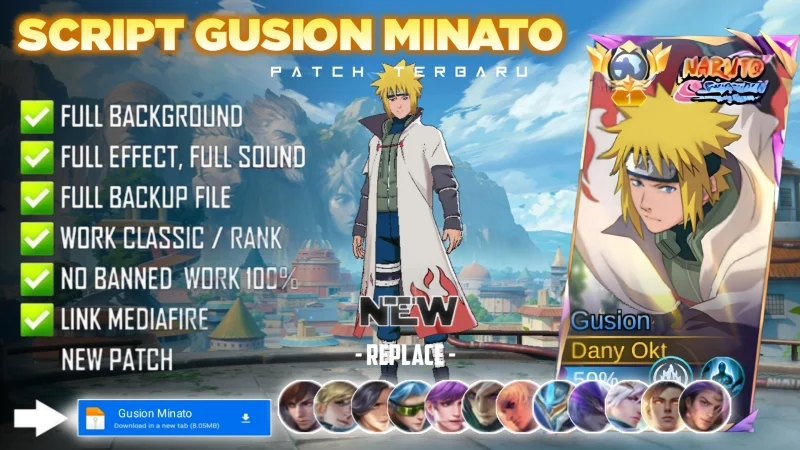 New Update! Script Skin Gusion Minato Namikaze No Password | Patch Terbaru | Full Effect & Voice