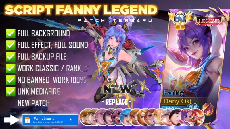 New Update! Script Skin Fanny Legend Galactic Starhawk No Password | Patch Terbaru Full Effect Voice