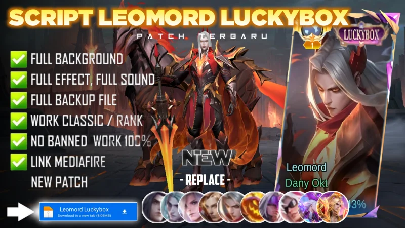 New Update! Script Skin Leomord Luckybox Inferno Soul No Password | Patch Terbaru Full Effect Voice