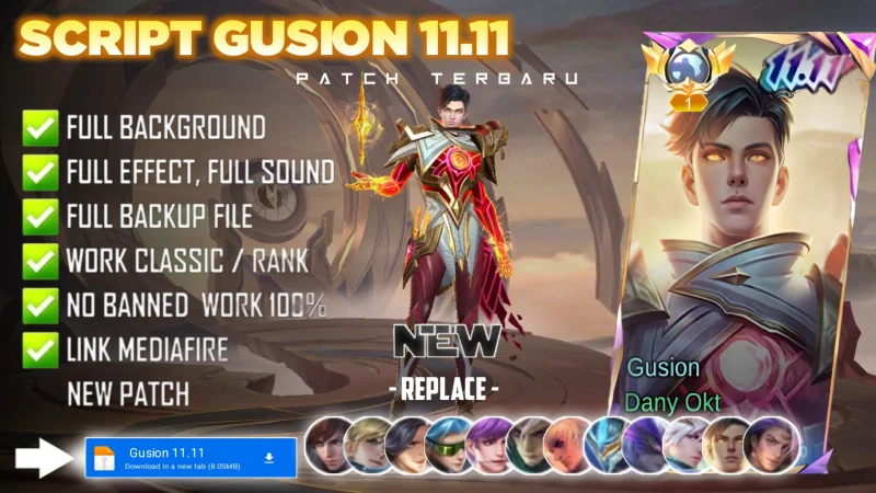 Script Skin Gusion 11.11 Dimension Walker No Password MediaFire | Full Effect Voice | Patch Terbaru
