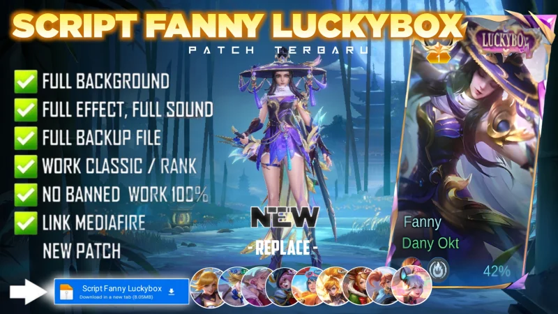 Script Skin Fanny Luckybox Revamp Skylark No Password MediaFire | Full Effect Voice | Patch Terbaru