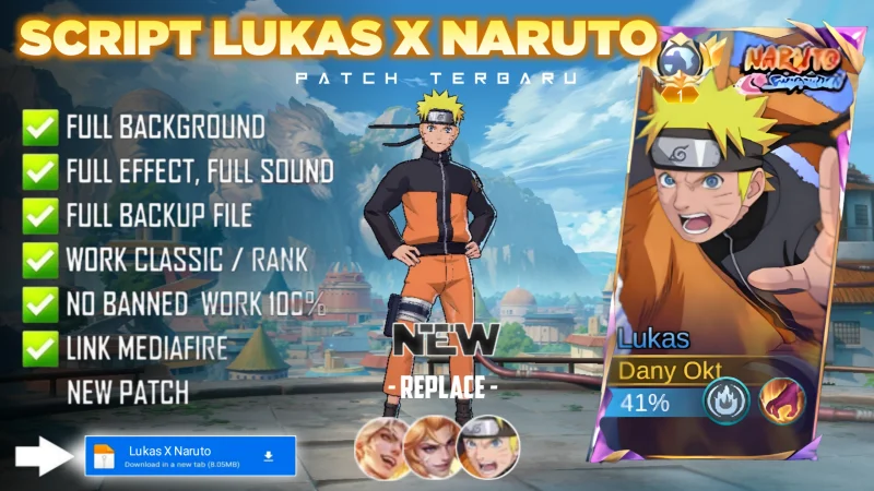 New Update! Script Skin Lukas Naruto Uzumaki No Password | Patch Terbaru | Full Effect & Voice