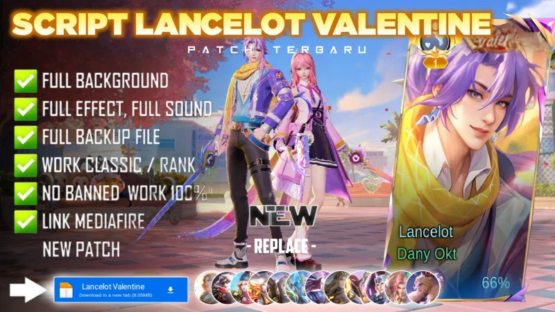 Script Skin Lancelot Valentine Blade Of Devotion No Password | Full Effect Voice | Patch Terbaru