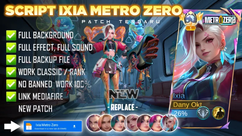 Script Skin Ixia Metro Zero Invoker's Command No Password | Full Effect Voice | Patch Terbaru