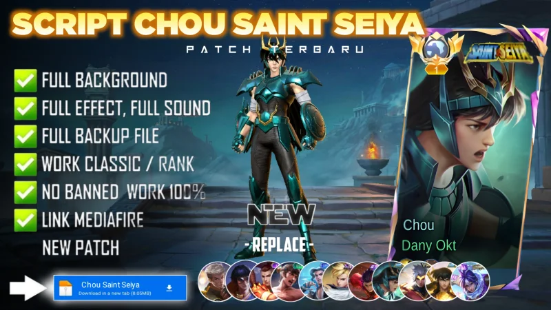 Script Skin Chou Saint Seiya Dragon Shiryu No Password MediaFire | Full Effect Voice | Patch Terbaru