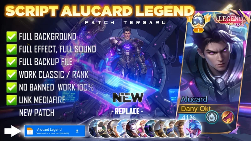 Script Skin Alucard Legend Obsidian Blade No Password MediaFire | Full Effect Voice | Patch Terbaru