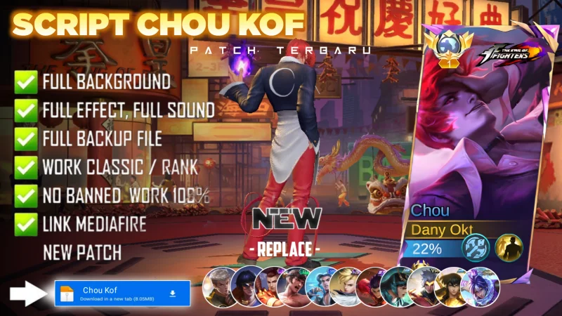 New Update! Script Skin Chou Kof Iori Yagami No Password | Patch Terbaru | Full Effect & Voice