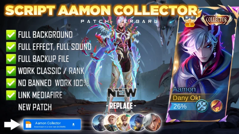 New Update! Script Skin Aamon Collector Soul Reaver No Password | Patch Terbaru | Full Effect & Voice