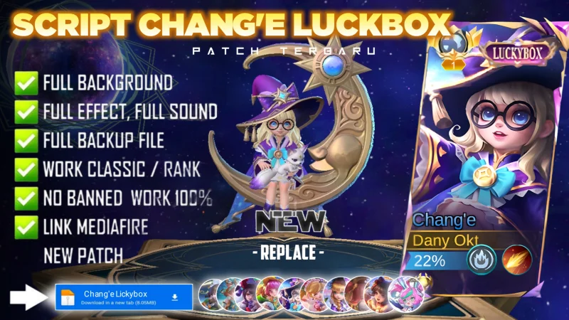 Script Skin Change Luckybox Lunar Magic No Password MediaFire | Full Effect Voice | Patch Terbaru