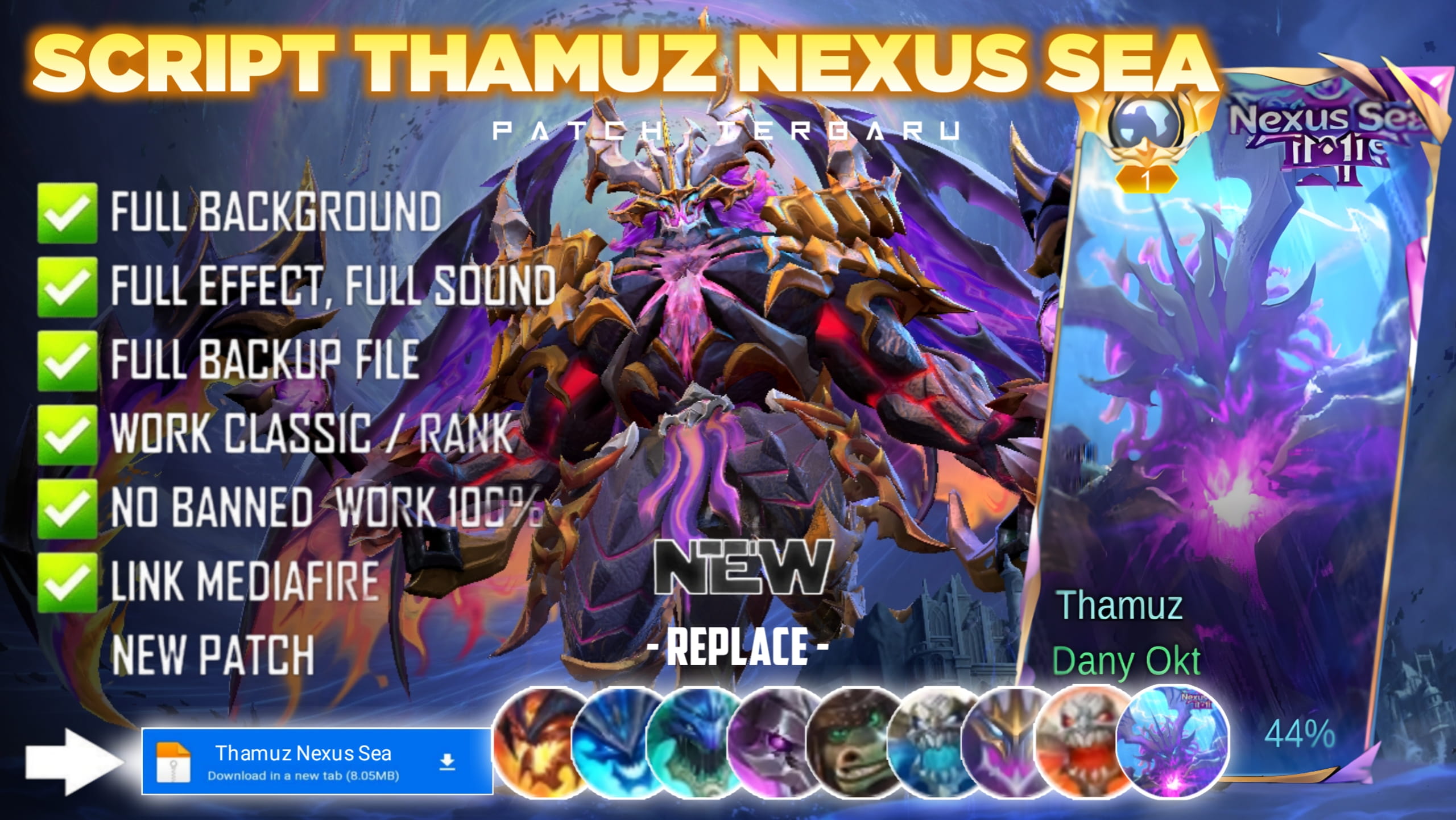 New Update! Script Skin Thamuz Nexus Sea The Annihilator No Password | Patch Terbaru | Full Effect & Voice